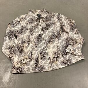 Vintage snake print leather Jacket